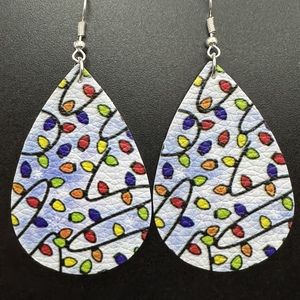 3/$25 Crazy Christmas Lights Teardrop Dangle Tear Drop Earrings
